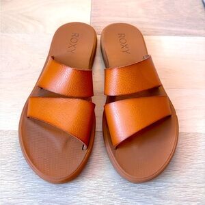 Roxy Coastal Cool Strappy Tan Slide Sandal